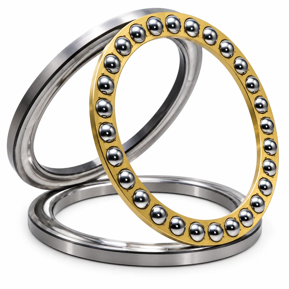 Thrust ball bearing brass cage assembly